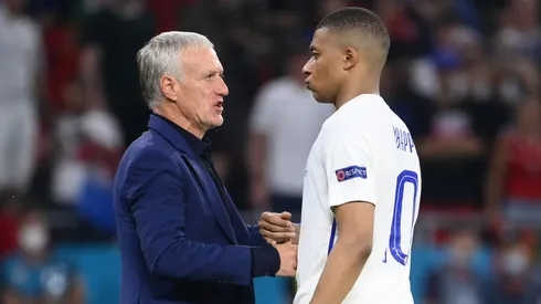 France coach Didier Deschamps and Kylian Mbappe.