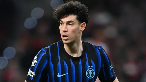 Alessandro Bastoni of Inter Milan runs with the ball during the UEFA Champions League.