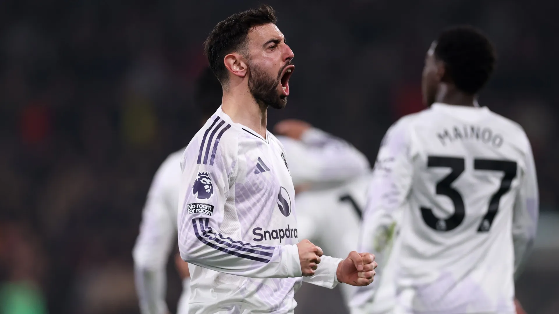 Bruno Fernandes of Manchester United celebrating.