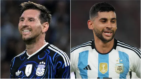 Argentina star Lionel Messi and Cristian Romero.