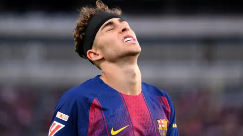 Fermin Lopez of FC Barcelona reacts