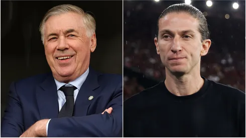 Carlo Ancelotti and Filipe Luis.