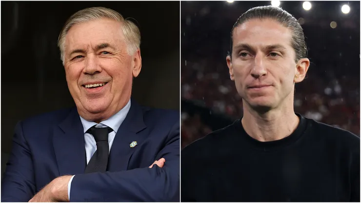 Carlo Ancelotti and Filipe Luis.
