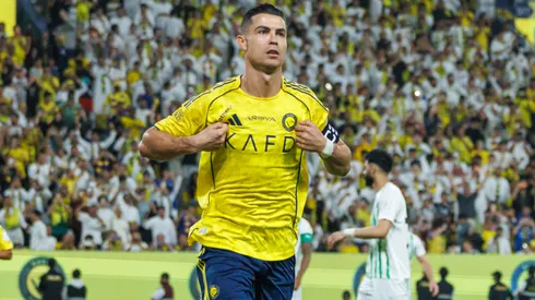 ristiano Ronaldo of team Al Nassr FC celebrates scoring