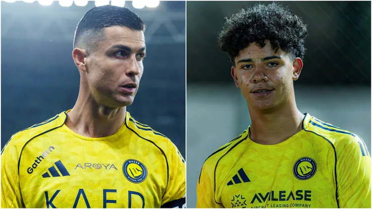 Cristiano Ronaldo (left) and Cristiano Ronaldo Jr (right)