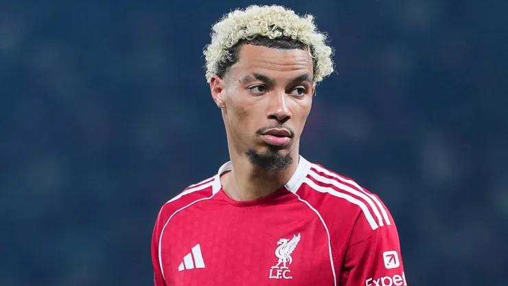 Hugo Ekitike of Liverpool looks on during the UEFA Champions League 2025/26 Quarter-Final.