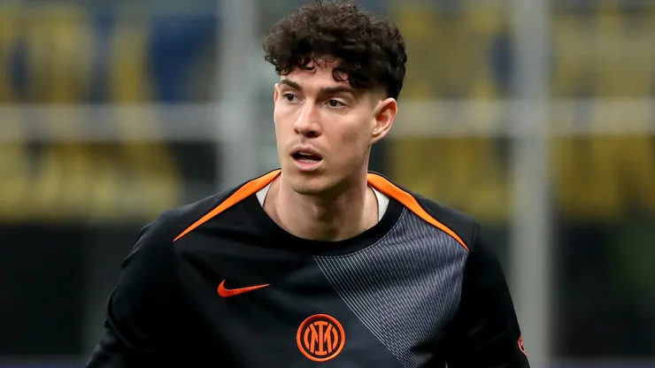 Alessandro Bastoni of Inter Milan warms up prior to the UEFA Champions League.