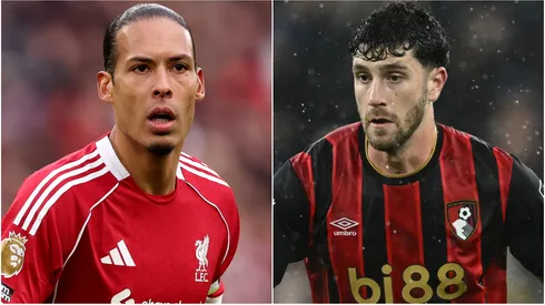 Virgil van Dijk of Liverpool and Marcos Senesi of Bournemouth.