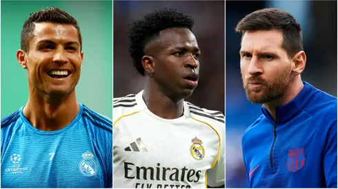 Cristiano Ronaldo, Vinicius Junior and Lionel Messi.