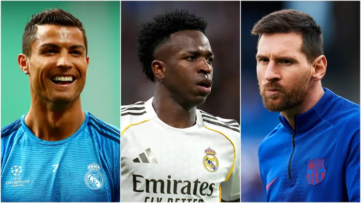 Cristiano Ronaldo, Vinicius Junior and Lionel Messi.
