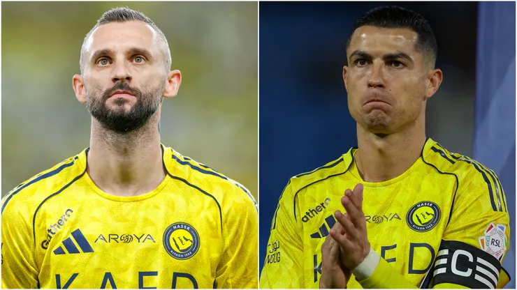 Marcelo Brozovic (left) and Cristiano Ronaldo (right)