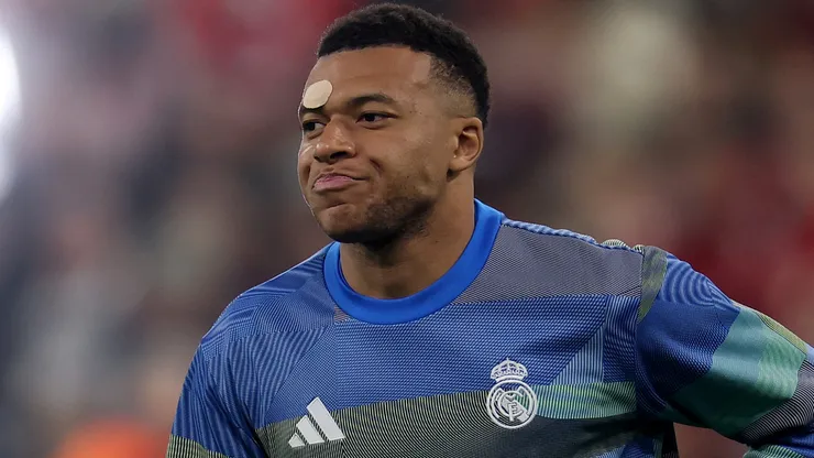 Kylian Mbappe of Real Madrid is seen during the UEFA Champions League.
