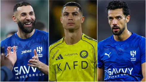 Karim Benzema (left), Cristiano Ronaldo (center), and Pablo Mari (right)