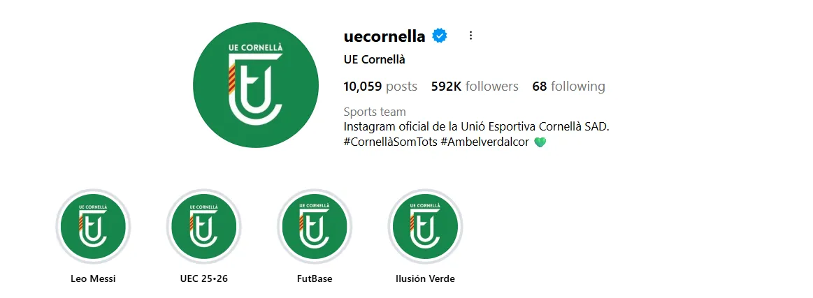 UE Cornella's Instagram account.