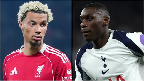 Hugo Ekitike of Liverpool and Randal Kolo Muani of Tottenham Hotspur.