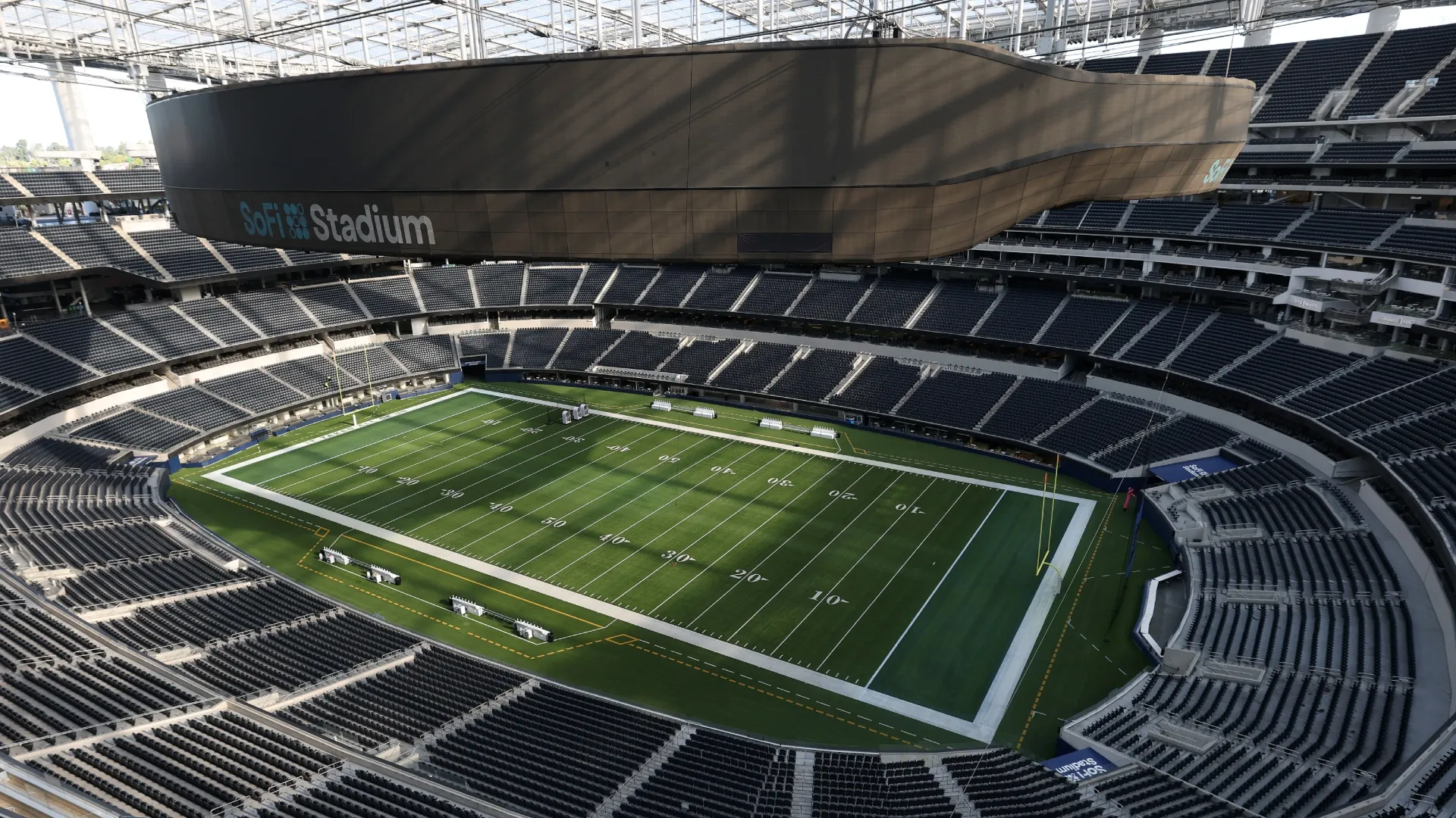 A general view of the inside of the stadium at SoFi Stadium.