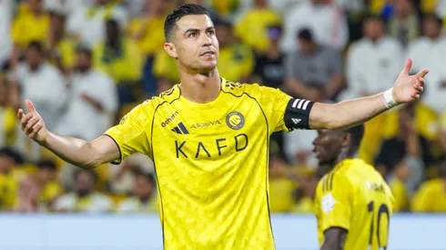 Cristiano Ronaldo of team Al Nassr FC reacts
