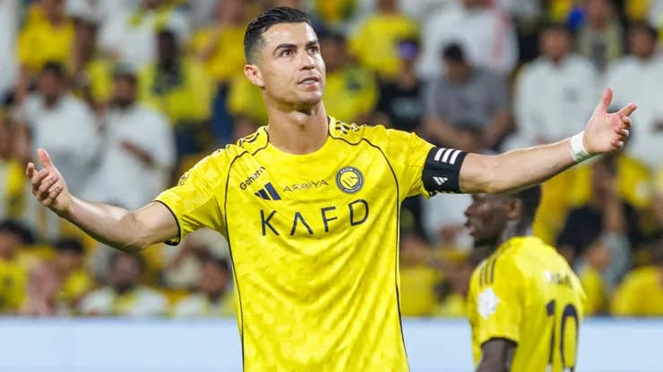 Cristiano Ronaldo of team Al Nassr FC reacts