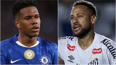 Estevao of Chelsea and Neymar Junior of Santos.