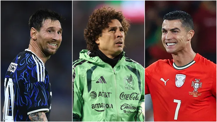 Argentina's Lionel Messi, Mexico's Guillermo Ochoa, and Portugal's Cristiano Ronaldo.