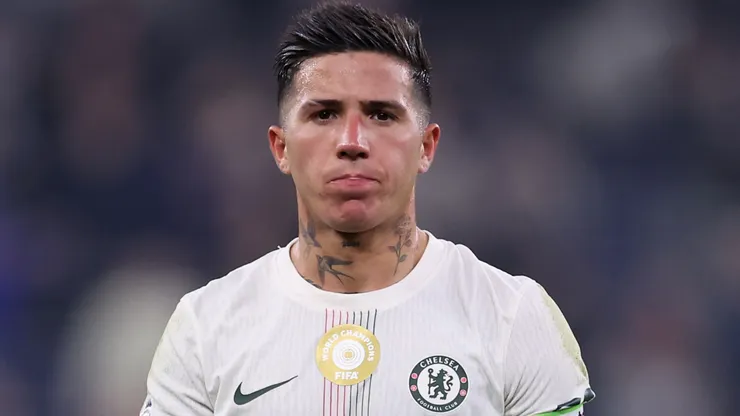 Enzo Fernandez of Chelsea reacts after the team's defeat in the Premier League match.