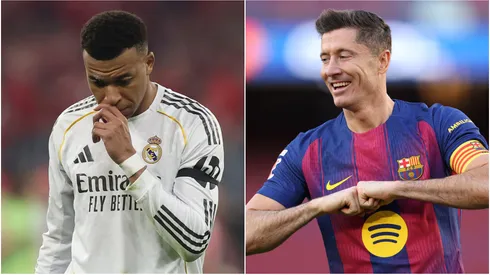 Real Madrid's Kylian Mbappe and Barcelona's Robert Lewandowski.