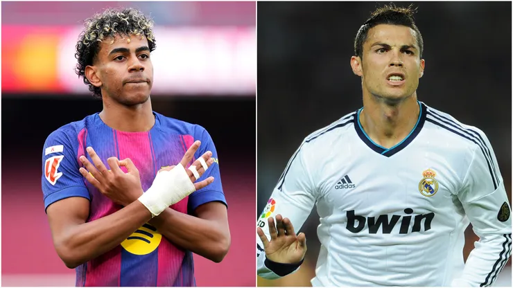 Lamine Yamal (left) and Cristiano Ronaldo (right)
