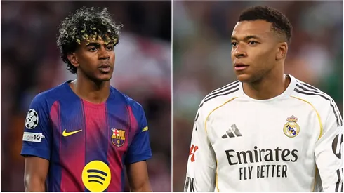 Lamine Yamal (L) of FC Barcelona and Kylian Mbappe (R) of Real Madrid.