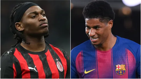 Rafael Leao of AC Milan and Marcus Rashford of FC Barcelona.