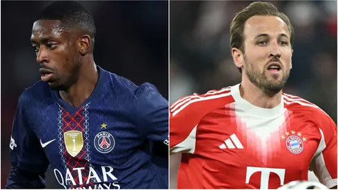 Ousmane Dembele of Paris Saint-Germain and Harry Kane of FC Bayern Munich.