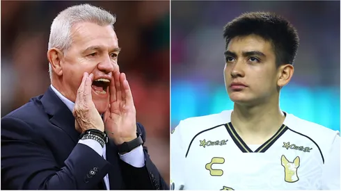 Mexico coach Javier Aguirre and midfielder Gilberto Mora.