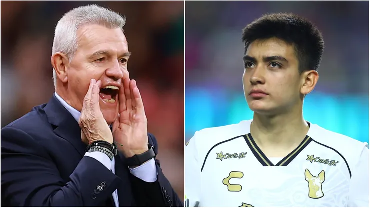 Mexico coach Javier Aguirre and midfielder Gilberto Mora.