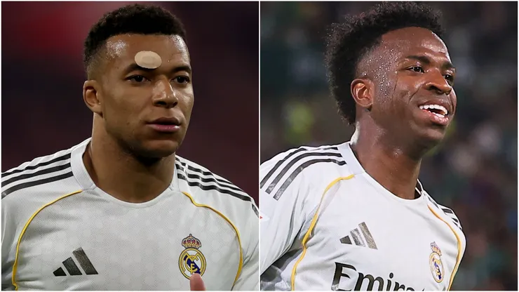 Real Madrid stars Kylian Mbappé and Vinicius Jr.