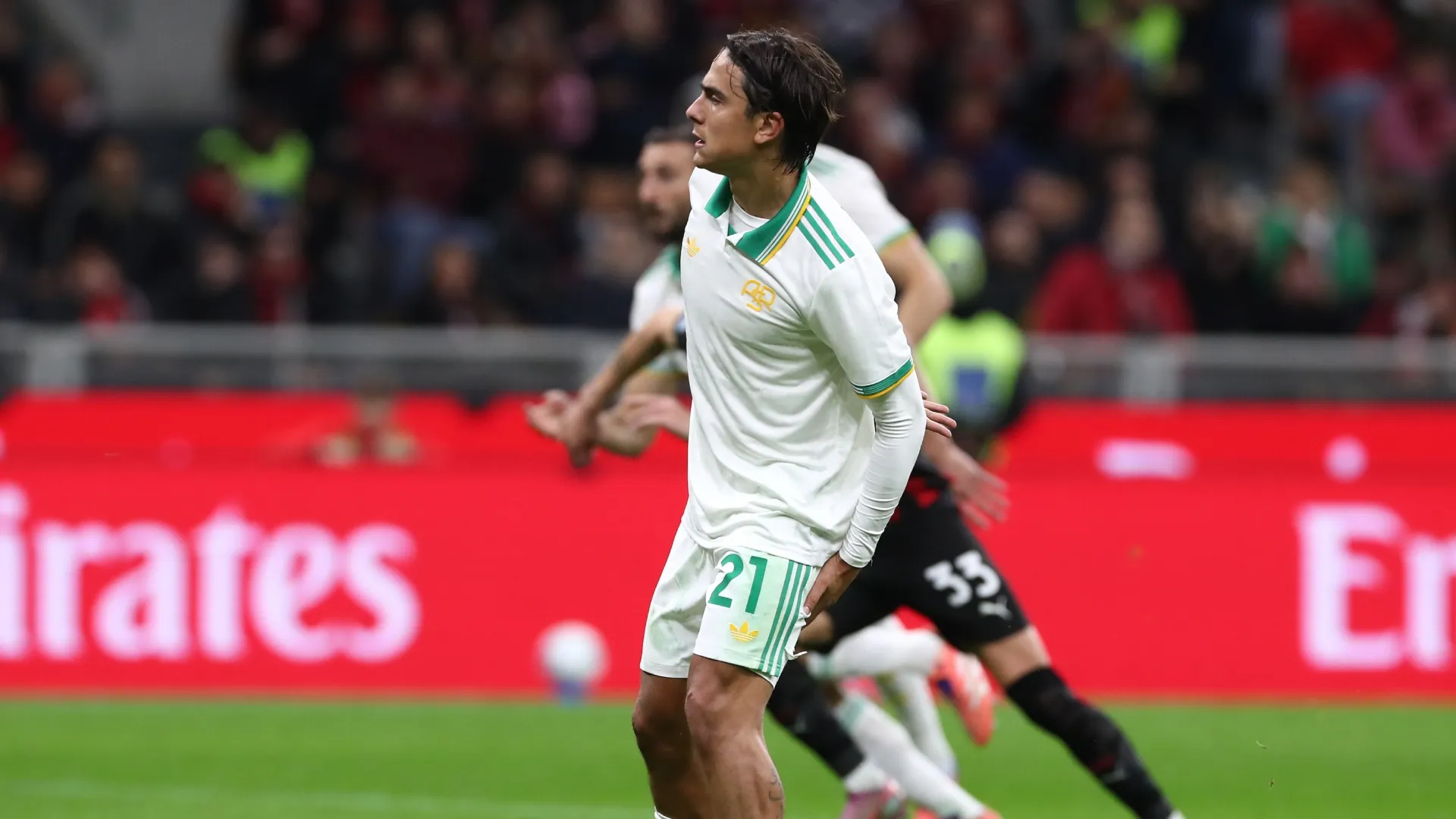 Paulo Dybala of AS Roma suffers an injury.