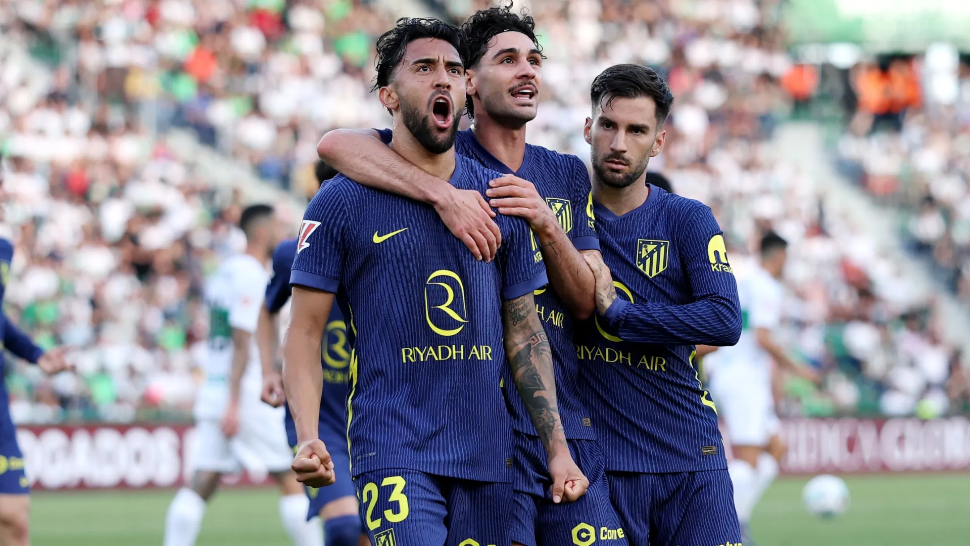 Nicolas Gonzalez of Atletico de Madrid celebrating.