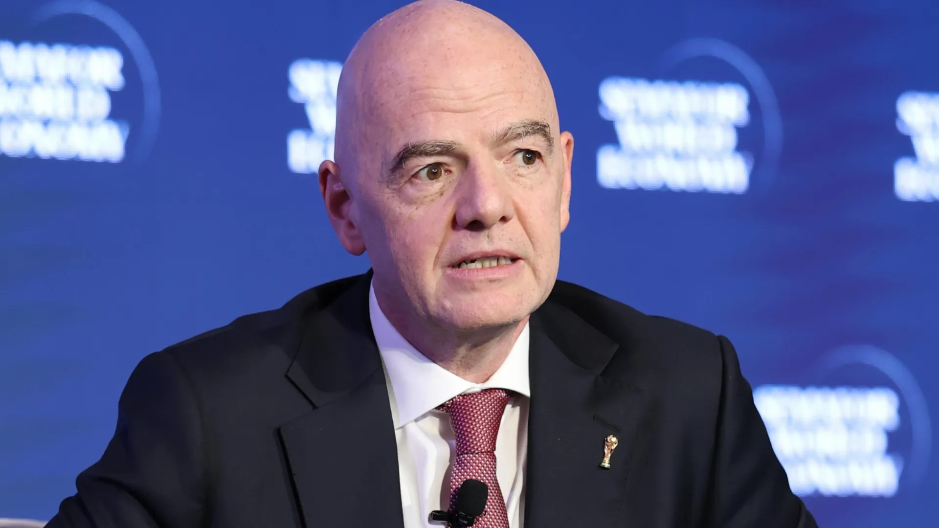 Gianni Infantino (President - FIFA) speaks on stage during Semafor World Economy 2026.