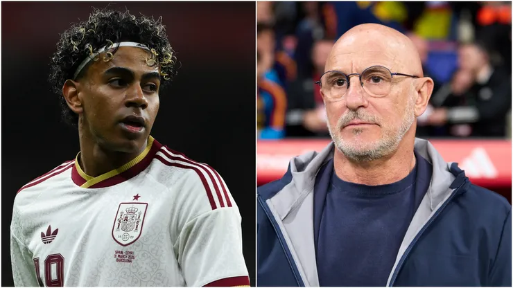 Spain's Lamine Yamal and Luis De La Fuente.