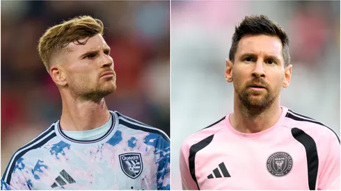 Timo Werner (L) #11 of San Jose Earthquakes and Lionel Messi (R) #10 of Inter Miami CF.