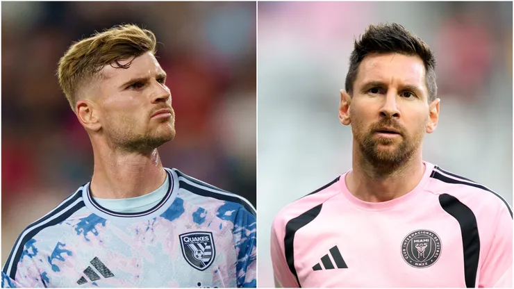 Timo Werner (L) #11 of San Jose Earthquakes and Lionel Messi (R) #10 of Inter Miami CF.