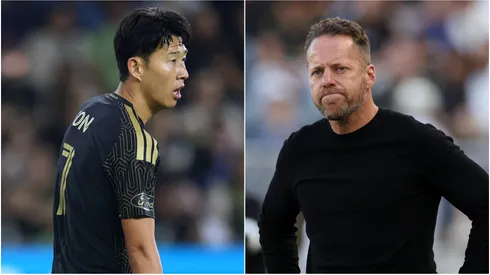 LAFC star Son Heung-min and coach Marc Dos Santos.
