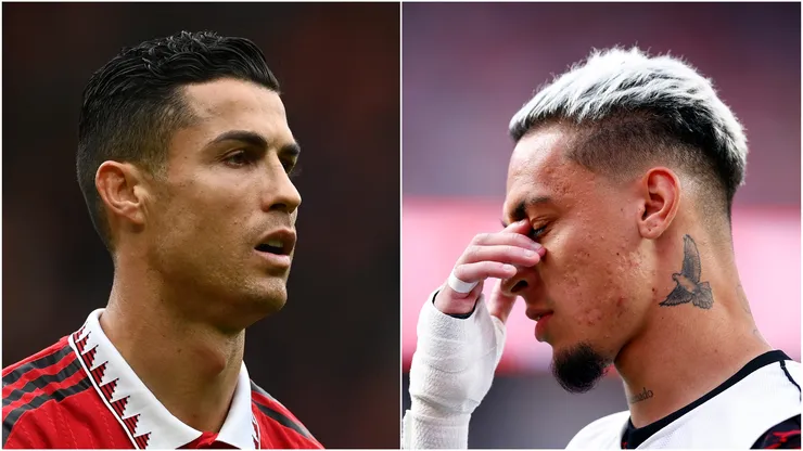 Cristiano Ronaldo and Antony played together at Manchester United in 2022.