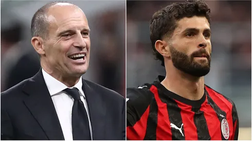 AC Milan coach Massimiliano Allegri and Christian Pulisic.