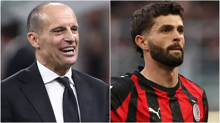 AC Milan coach Massimiliano Allegri and Christian Pulisic.
