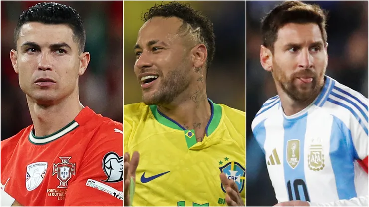 Cristiano Ronaldo of Portugal, Neymar of Brazil and Lionel Messi of Argentina.
