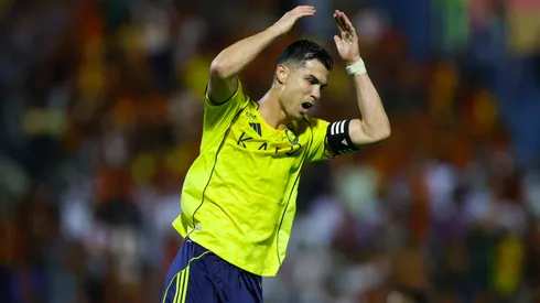 Cristiano Ronaldo of Al Nassr reacts