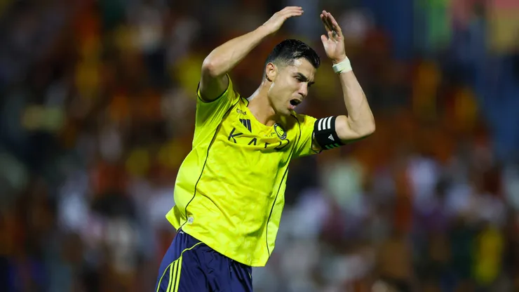 Cristiano Ronaldo of Al Nassr reacts
