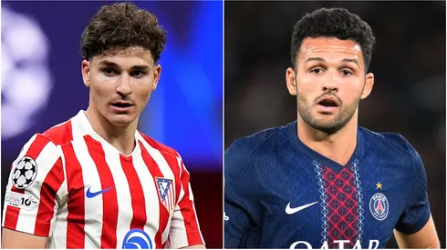 Julian Alvarez of Atletico de Madrid and Goncalo Ramos of Paris Saint-Germain.