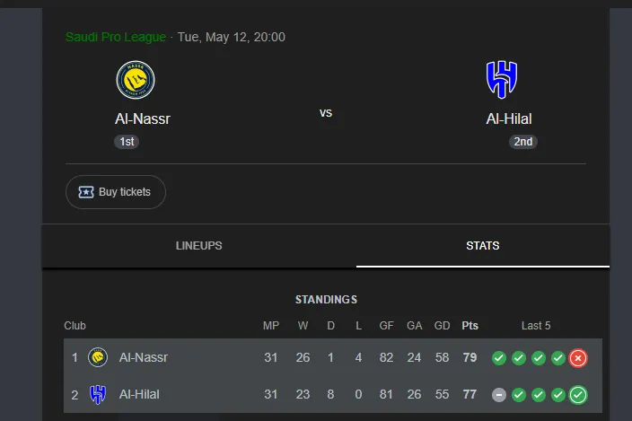 al nassr vs al hilal
