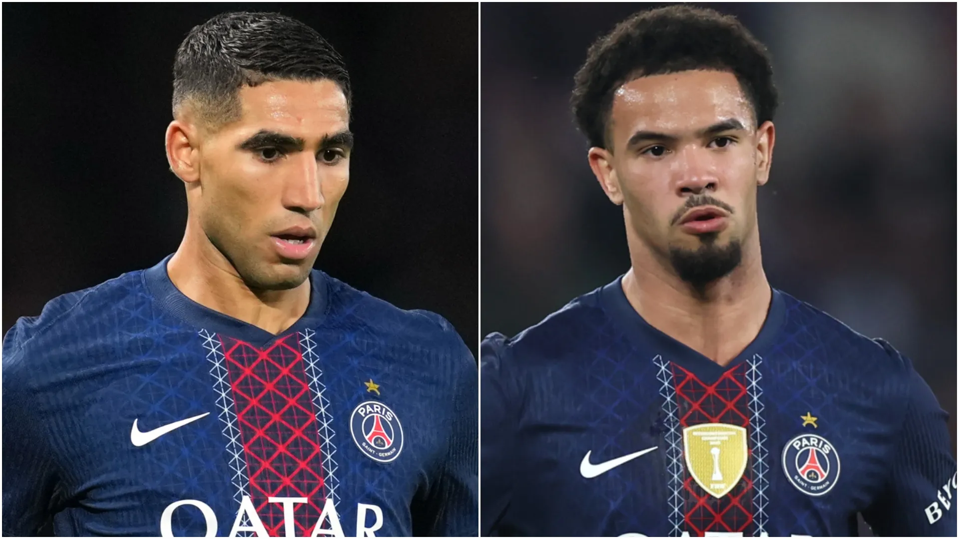 PSG star Achraf Hakimi and Warren Zaire-Emery.
