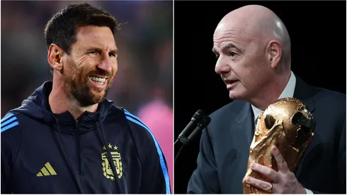 Lionel Messi and Gianni Infantino.